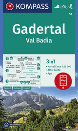 KOMPASS Wanderkarte Gadertal, Val Badia - 