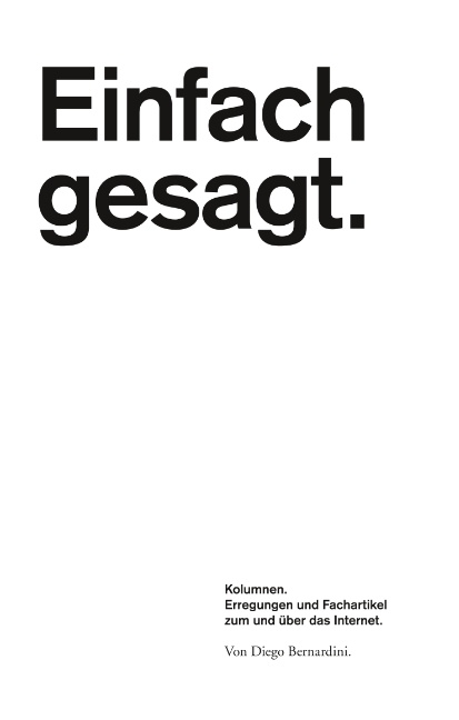 Einfach gesagt. - Diego Bernardini