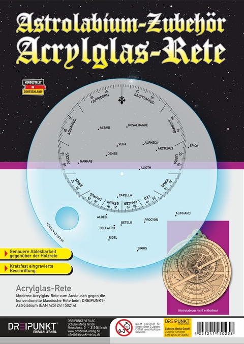 Acrylglas-Rete (zum Astrolabium) - 