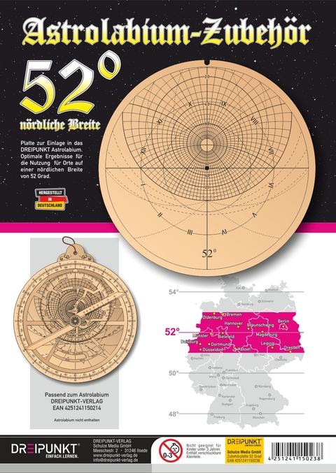 Zubehör-Platte 52° (für Astrolabium) - 