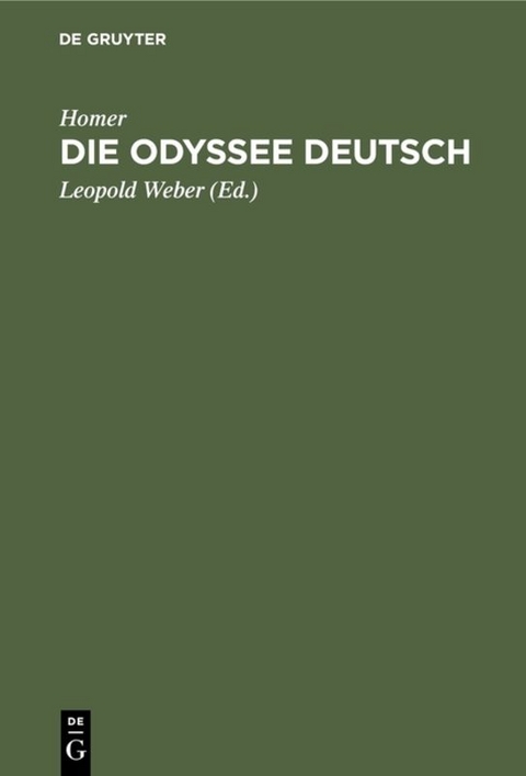 Die Odyssee Deutsch -  Homer