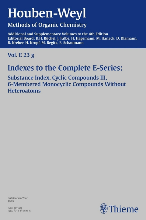 Houben-Weyl Methods of Organic Chemistry Vol. E 23g, 4th Edition Supplement -  Houben-Weyl, Jutta Backes