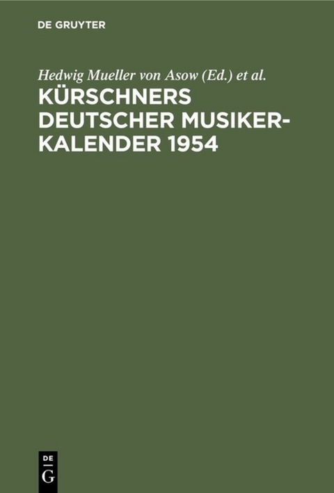 Kürschners Deutscher Musiker-Kalender 1954 - 