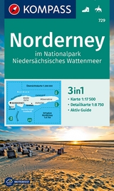 KOMPASS Wanderkarte 729 Norderney im Nationalpark Niedersächsisches Wattenmeer 1:17.500