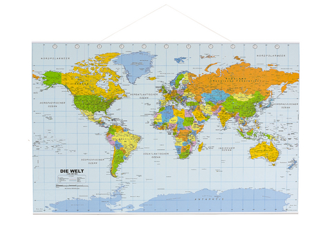 Politische Weltkarte in deutsch als Poster, ca. 88x58cm
