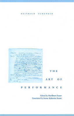 Art of Performance -  Heinrich Schenker