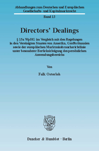 Directors' Dealings. -  Falk Osterloh