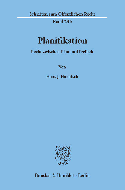 Planifikation. -  Hans J. Hoenisch