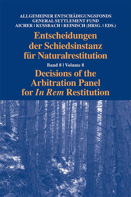 Entscheidungen der Schiedsinstanz für Naturalrestitution - 