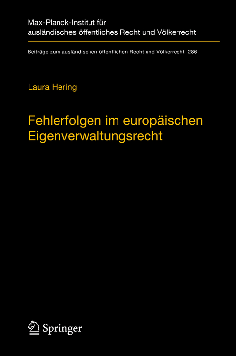 Fehlerfolgen im europäischen Eigenverwaltungsrecht - Laura Hering
