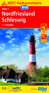 ADFC-Radtourenkarte 1 Nordfriesland /Schleswig 1:150.000, reiß- und wetterfest, GPS-Tracks Download - 