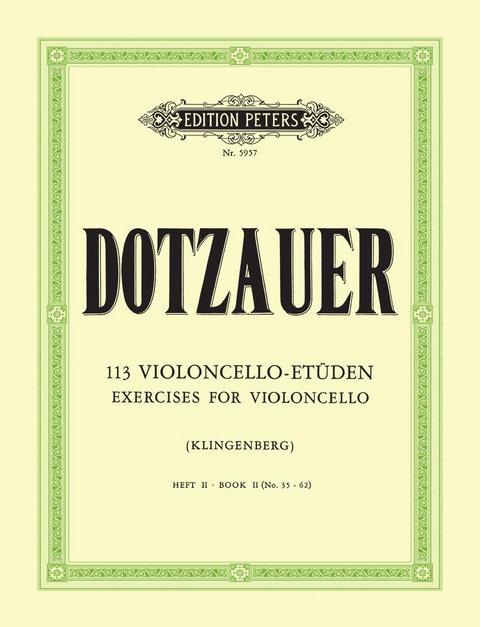 113 Violoncello-Etüden - Heft 2 - Justus Johann Friedrich Dotzauer