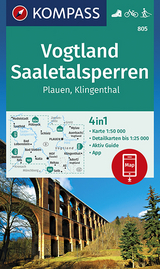 KOMPASS Wanderkarte Vogtland, Saaletalsperren, Plauen, Klingenthal - 