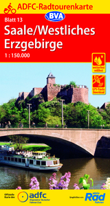 ADFC-Radtourenkarte 13 Saale /Westliches Erzgebirge 1:150.000, reiß- und wetterfest, GPS-Tracks Download - 