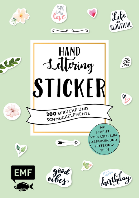 Handlettering-Sticker – 200 Sprüche und Schmuckelemente - Martina Johanna Janssen, Lea Martial-Pfefferle
