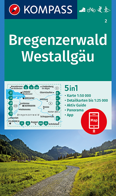 KOMPASS Wanderkarte Bregenzerwald, Westallgäu - 