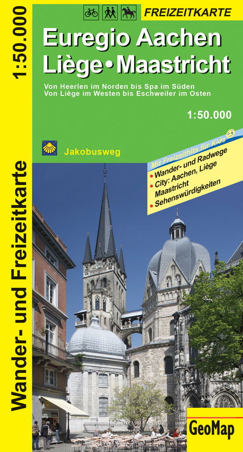 Euregio Aachen, Liege, Maastricht Wander- und Freizeitkarte