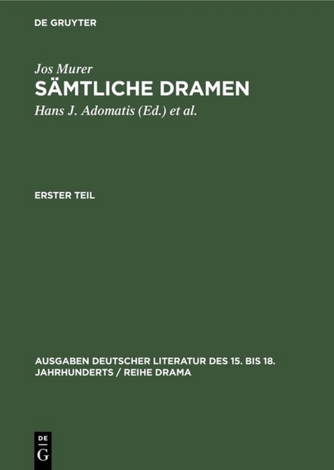 Sämtliche Dramen - Jos Murer