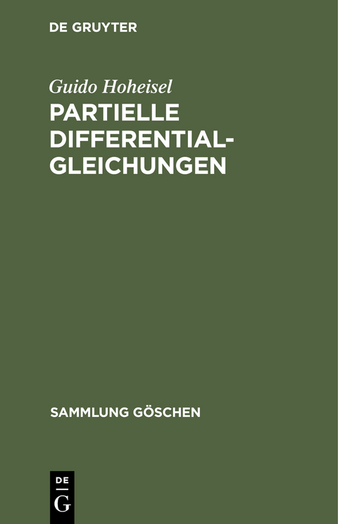 Partielle Differentialgleichungen - Guido Hoheisel