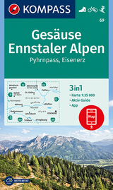 KOMPASS Wanderkarte Gesäuse, Ennstaler Alpen, Pyhrnpass, Eisenerz - 