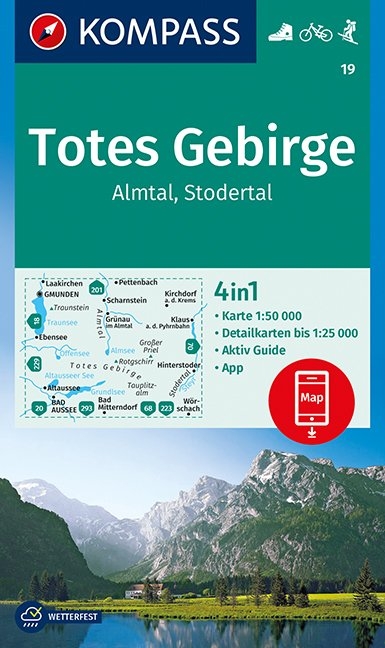KOMPASS Wanderkarte Totes Gebirge, Almtal, Stodertal - 