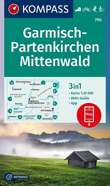 KOMPASS Wanderkarte Garmisch-Partenkirchen, Mittenwald - 