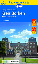 Radwanderkarte BVA Radregion Münsterland Kreis Borken mit 100 Schlösser Route 1:50.000, reiß- und wetterfest, GPS-Tracks Download - 