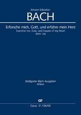 Erforsche mich, Gott, und erfahre mein Herz (Klavierauszug) - Johann Sebastian Bach