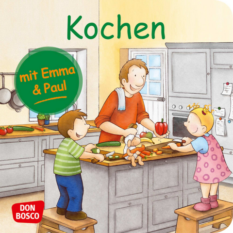 Kochen mit Emma und Paul. Mini-Bilderbuch. - Monika Lehner