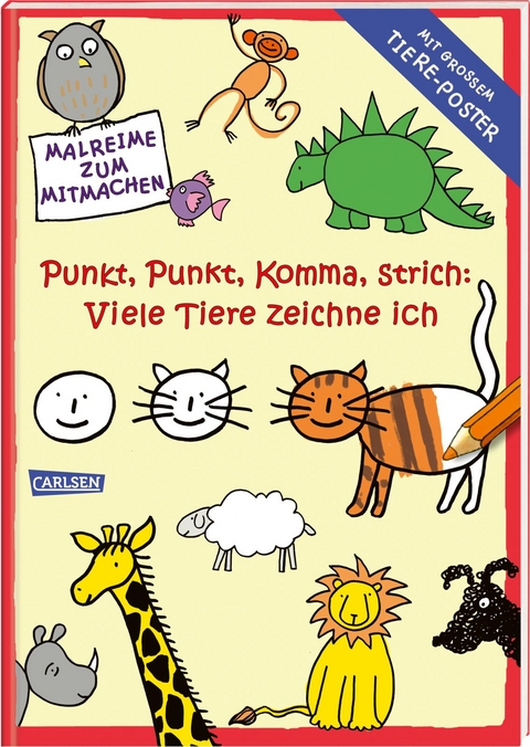 Punkt, Punkt, Komma Strich: Viele Tiere zeichne ich (mit XXL-Poster) - Katja Mensing