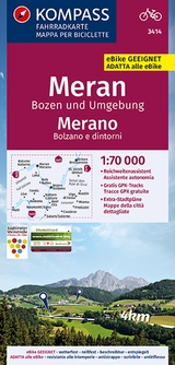 KOMPASS Fahrradkarte 3414 Meran, Bozen und Umgebung, Merano, Bolzano e dintorni 1:70.000 - 