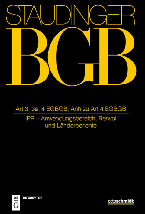 J. von Staudingers Kommentar zum Bürgerlichen Gesetzbuch mit Einführungsgesetz... / Art 3-4 - 