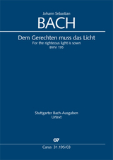 Dem Gerechten muss das Licht (Klavierauszug) - Johann Sebastian Bach