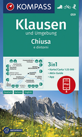KOMPASS Wanderkarte Klausen und Umgebung, Chiusa e dintorni - KOMPASS-Karten GmbH