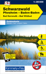 Schwarzwald - Pforzheim - Baden-Baden Bad Herrenalb - Bad Wildbad Nr. 52 Outdoorkarte Deutschland 1:35 000 - 