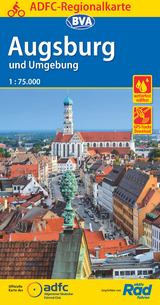 ADFC-Regionalkarte Augsburg und Umgebung, 1:75.000, mit Tagestourenvorschlägen, reiß- und wetterfest, E-Bike-geeignet, GPS-Tracks Download - 