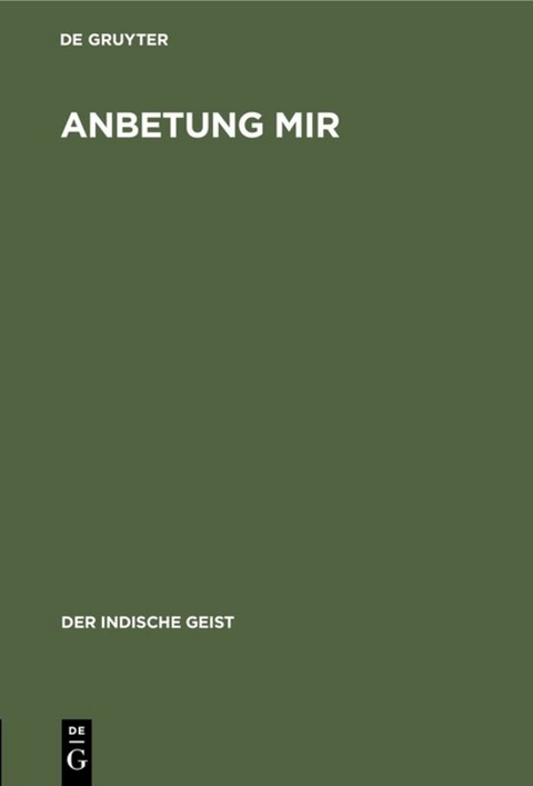 Anbetung mir