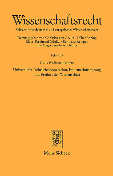 Universitäre Industriekooperation, Informationszugang und Freiheit der Wissenschaft - Klaus Ferdinand Gärditz