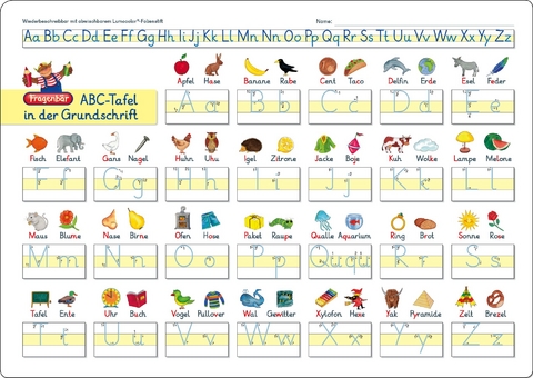 Fragenbär-Lerntafel: ABC-Tafel in der Grundschrift, 32 x 22,5 cm - Bengt Fels