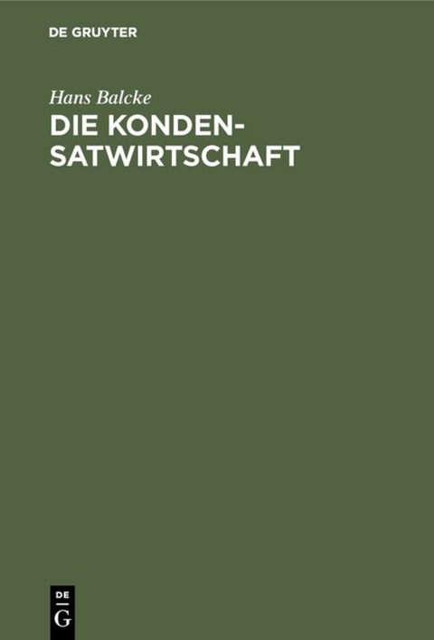 Die Kondensatwirtschaft - Hans Balcke