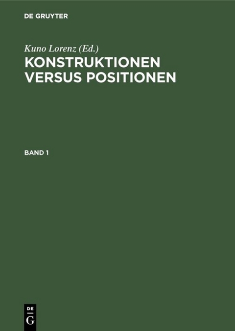 Konstruktionen versus Positionen - 