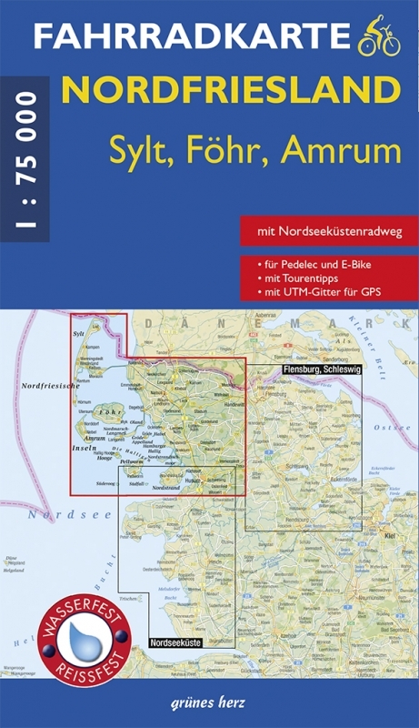 Fahrradkarte Nordfriesland - Sylt, Föhr, Amrum