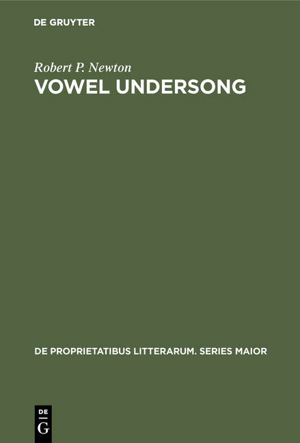 Vowel Undersong - Robert P. Newton
