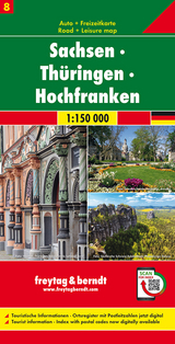 Sachsen - Thüringen - Hochfranken, Autokarte 1:150.000, Blatt 8 - Freytag-Berndt und Artaria KG