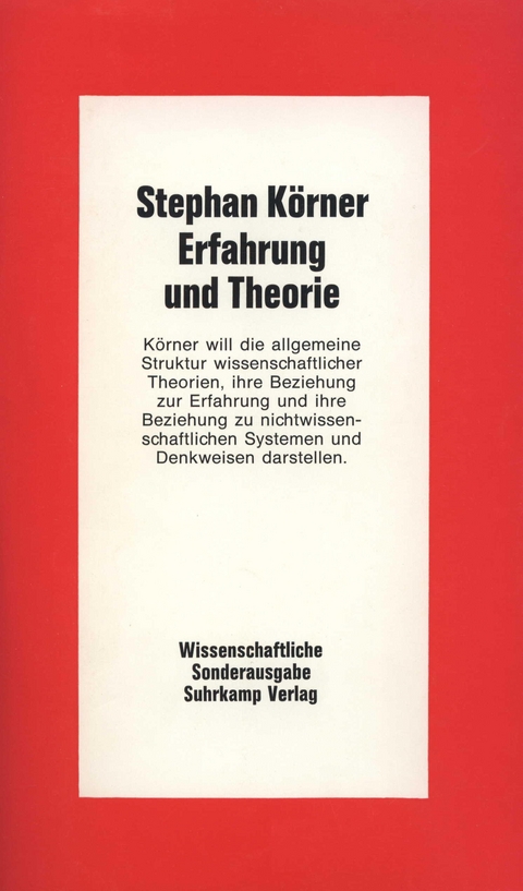 Erfahrung und Theorie - Stephan Körner