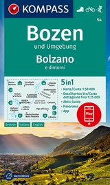 KOMPASS Wanderkarte 54 Bozen und Umgebung, Bolzano e dintorni 1:50.000 - 