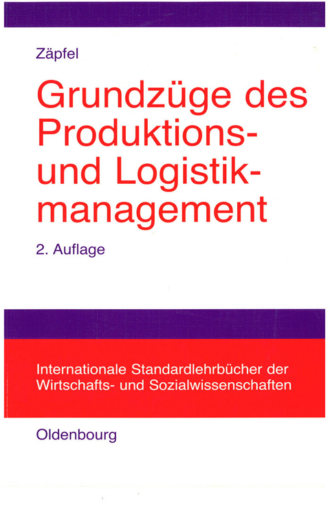 Grundzüge des Produktions- und Logistikmanagement - Günther Zäpfel