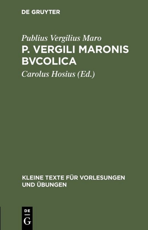 P. Vergili Maronis Bvcolica - Publius Vergilius Maro