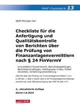 Farr, Checkliste 13 (Finanzanlagenvermittler), 4. A. - Farr, Wolf-Michael