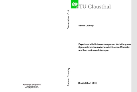 Experimentelle Untersuchungen zur Verteilung von Spurenelementen zwischen detritischen Mineralen und hochsalinaren Lösungen - Saleem Chaudry